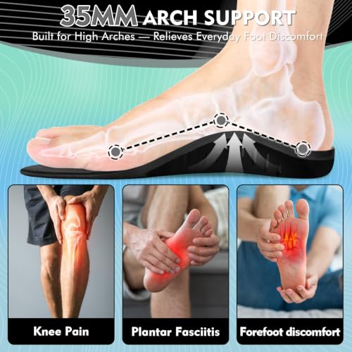 Image of Ailaka Orthotic Cushion Arch Support Shoe Insoles for Men & Women, Unisex Daily Shock Absorption Gel Sports Inserts for Flat Feet, Plantar Fasciitis, Heel Pain Relief | Orthotic Inserts, Pu, Gel Heel, Forefoot Cushion, Abrasion-Resistant, Trim-To-Fit, Long Standing, Walking, Hiking, Work