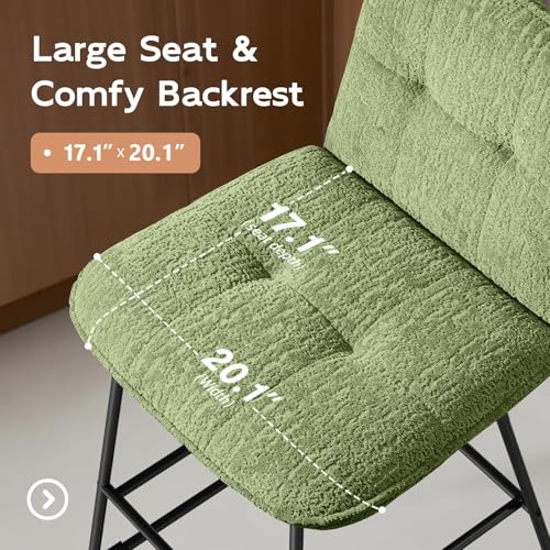 Image of Ollega 26 inch Counter Height Bar Stools with Back, Set of 4, Green Velvet