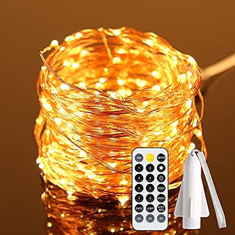 B-right Battery Fairy Lights, 200 LED USB Rechargeable 20M/66ft String Lights IP68 Waterproof 8 Modes Copper Wire Fairy Lights with Remote & Timer for Christmas Party Room Decoration Cover