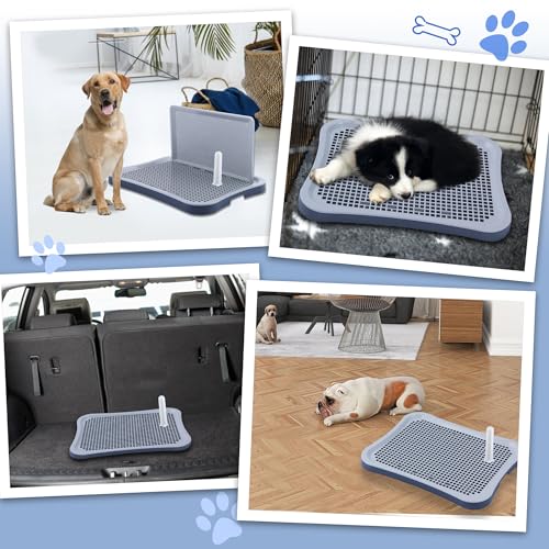 Image of Pee Pad Holder, Indoor Potty Tray for Puppy and Small Size Dog with Pee Wall, Non-Skid Feet, 20 * 15.4 * 1.4 inch (Large)