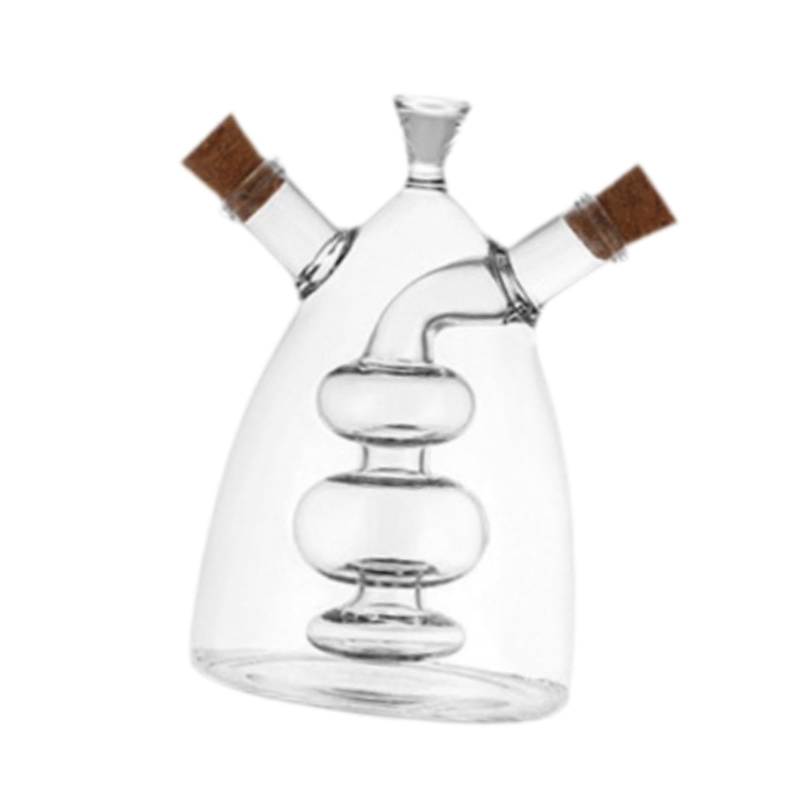 KIXZSAZ 2 In 1 Cruet Dispenser Bottle Oil And Vinegar Double Pourer For Kitchen Cooking Unique Leakproof Features Oil And Vinegar Cruet Cooking Container