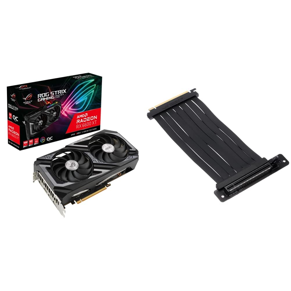 ASUS ROG-STRIX-RX6600XT-O8G-GAMING & ASUS ROG Strix Riser Cable