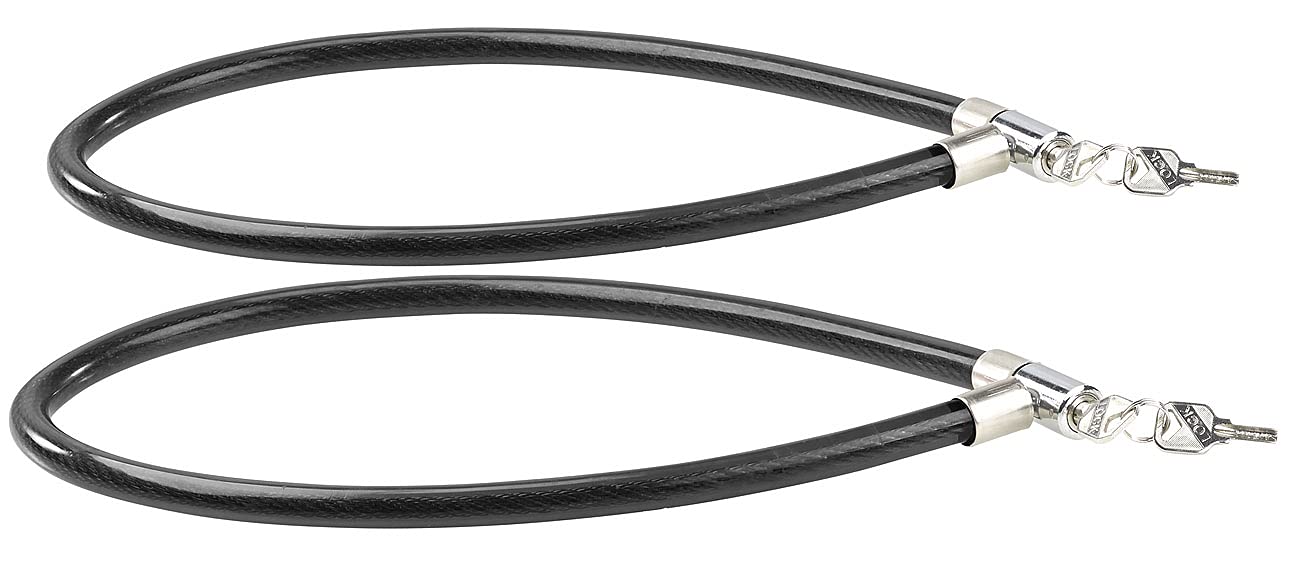 PEARL Fahrradschloss Stahl: 2er Pack Hochwertiges Stahl-Kabelschloss mit 18-mm-Stahlseil, 100 cm (Zweirad-Seilschloss, Mofaschloss) Sport & Freizeit