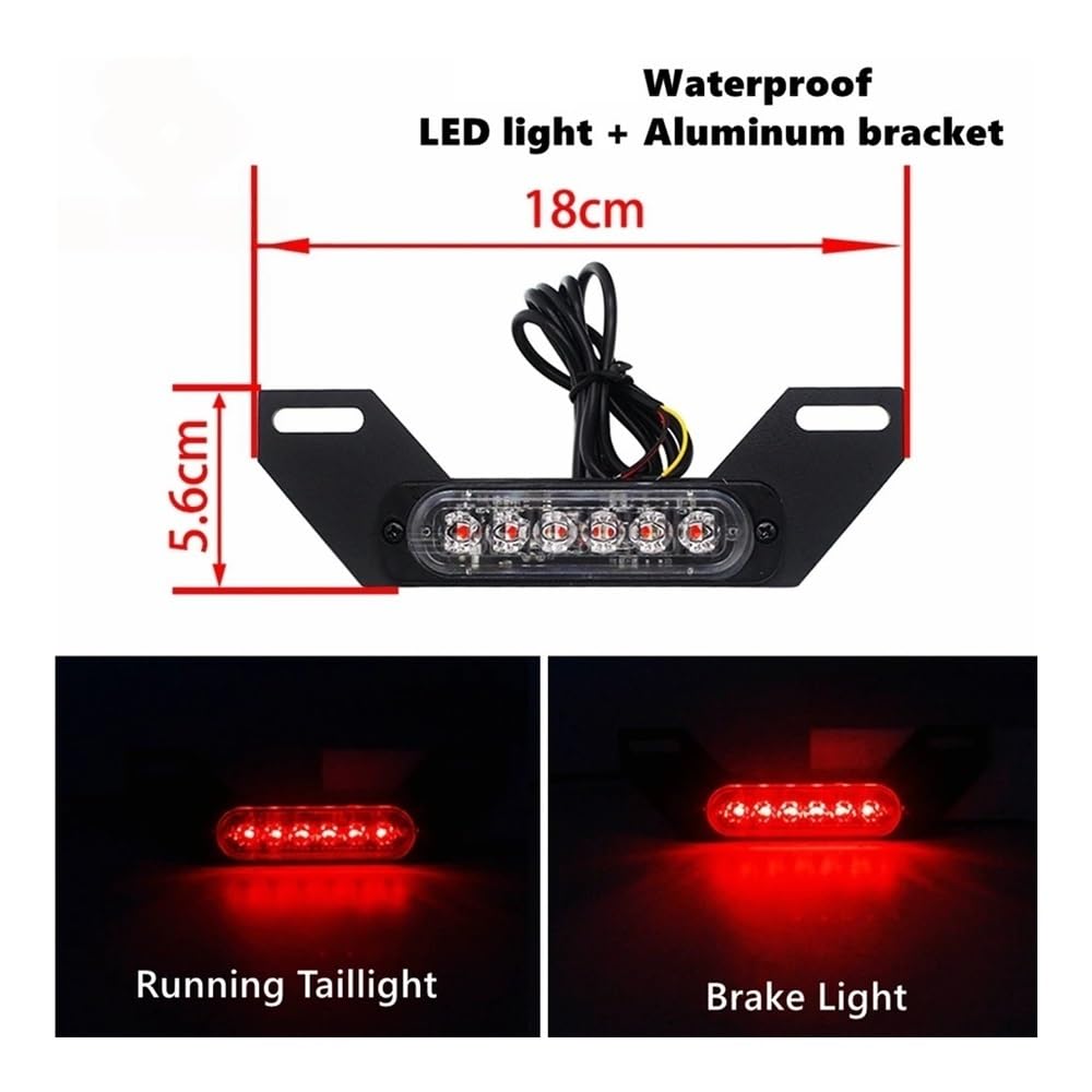 Moto Faro Posteriore Lampada Posteriore Per Freno A Luce Targa A LED Per Stop Per Patente Motociclistica Universale