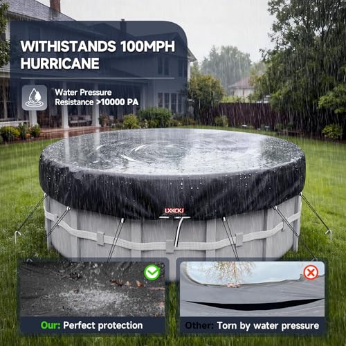 Image of LXKCKJ 6 Ft Pool Cover for Above Ground Pools, Round 420D Solar Oxford Tarp