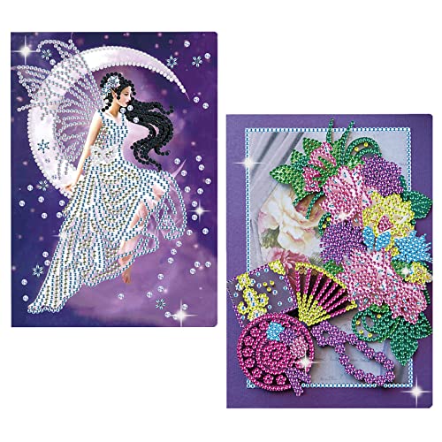 DCIDBEI Diamond Painting Cuaderno A5 En Blanco, Cuadernos De Pintura Con Diamante, Libretas Punto Diamante, Cuaderno De Bocetos, Cuaderno De Dibujo Para Niñas,mandala
