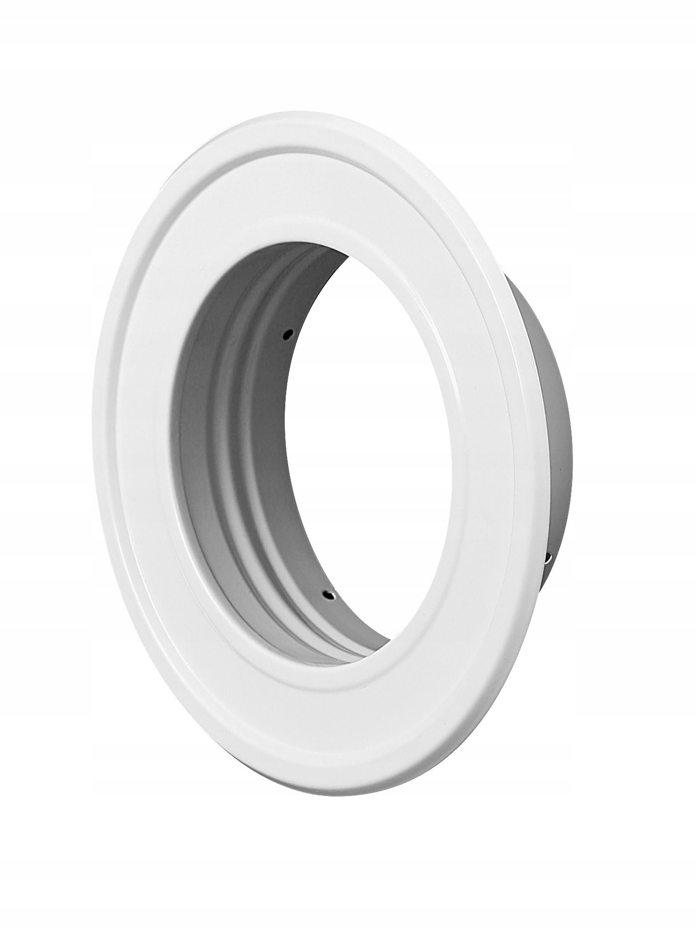 Pipe Cover Rosette Plate Hose Metal Flange/Collar Spigot Round Tube Trim. (125mm, White)