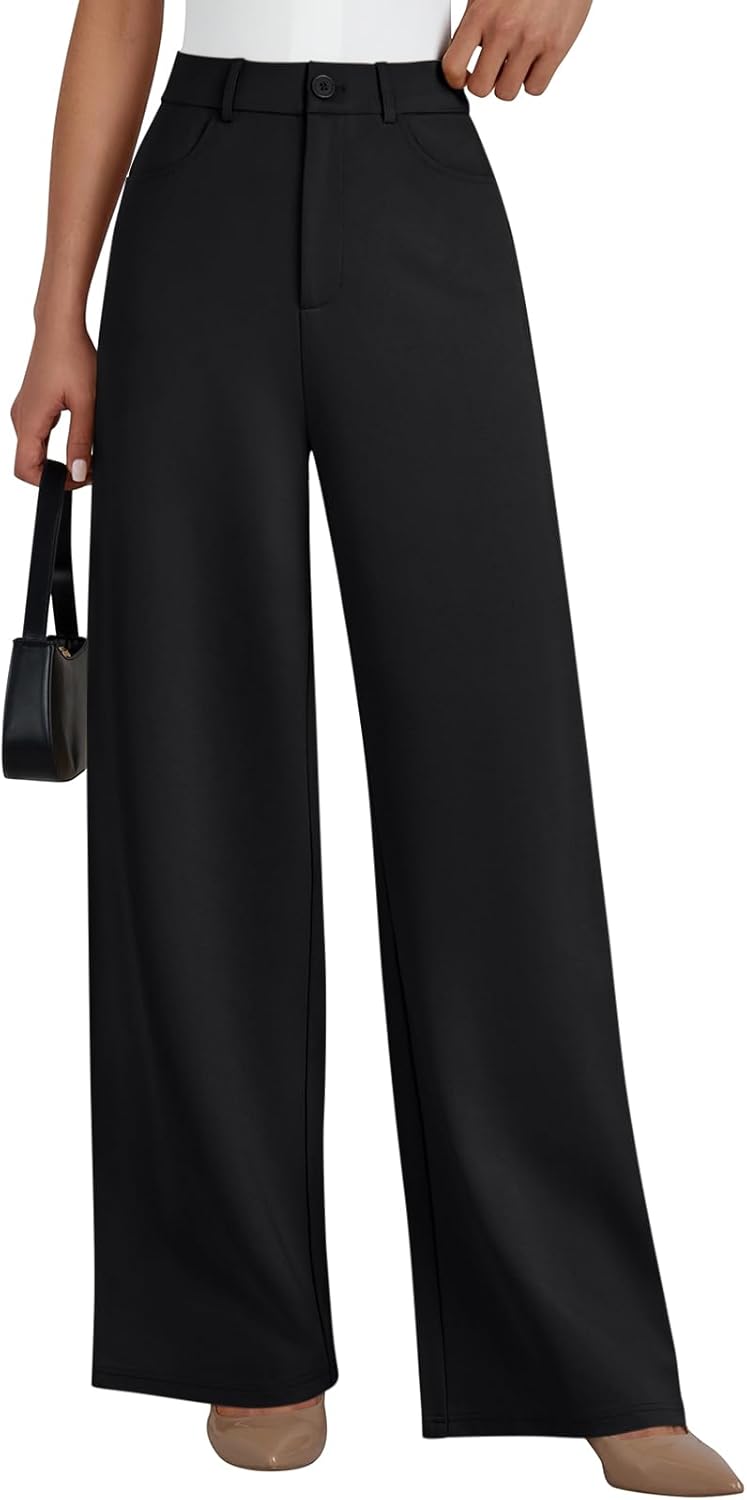 LILLUSORY Women High Waisted Stretchy Wide Leg Work Pants Business Casual Trousers with Pockets 2026