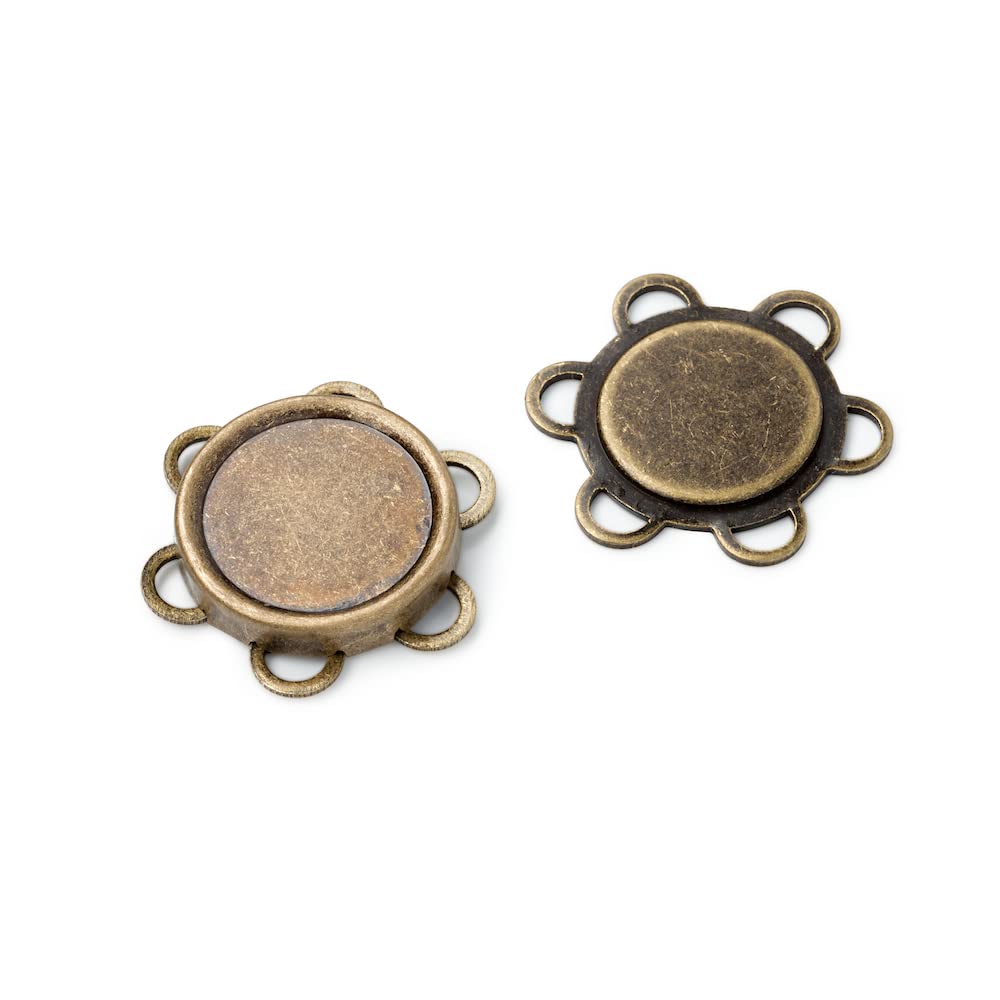 Prym Magnetic Sew-On Button, Antique Brass, 25 mm