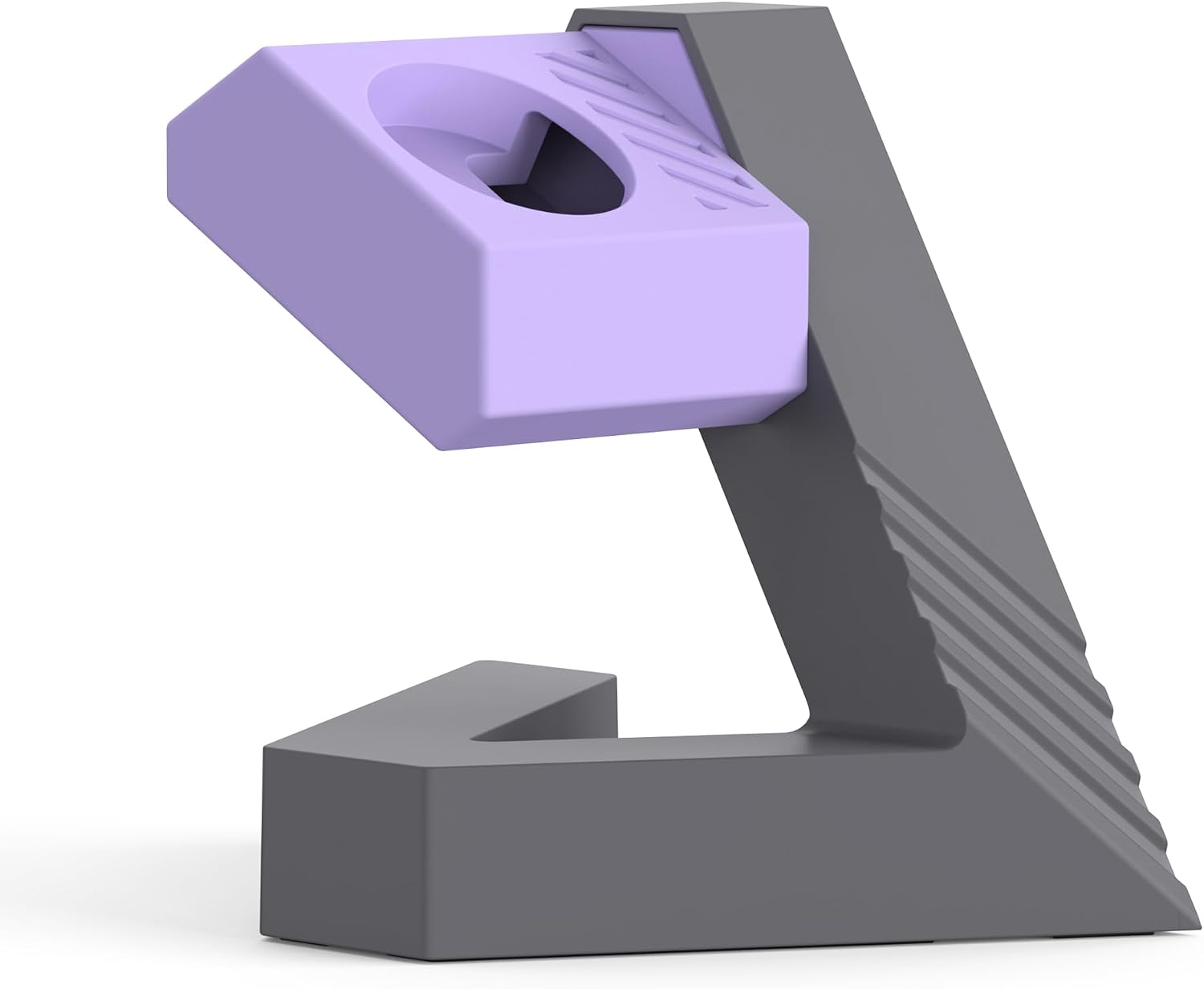 MOSHOU Galaxy Watch Charger Stand Holder for Samsung Galaxy Watch 7 40mm/44mm, Watch Ultra, Watch 6/5 Series, Geometric Nightstand Dock with Cable Management, Cable Not Included, Purple