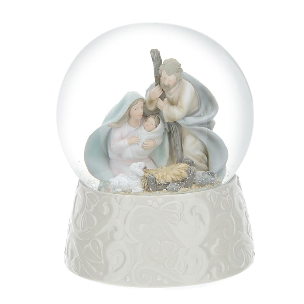 HERVIT Bola de agua nieve base porcelana de 15 x 20 cm