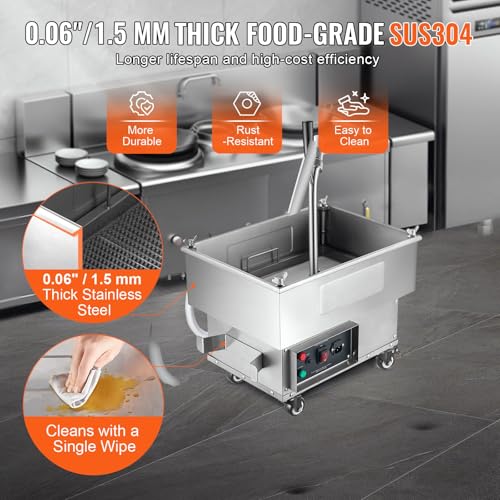 Bomba de filtro de aceite para freidora, 300 W de alta eficiencia, caudal de 10 l/min, para uso en cocina y restaurante