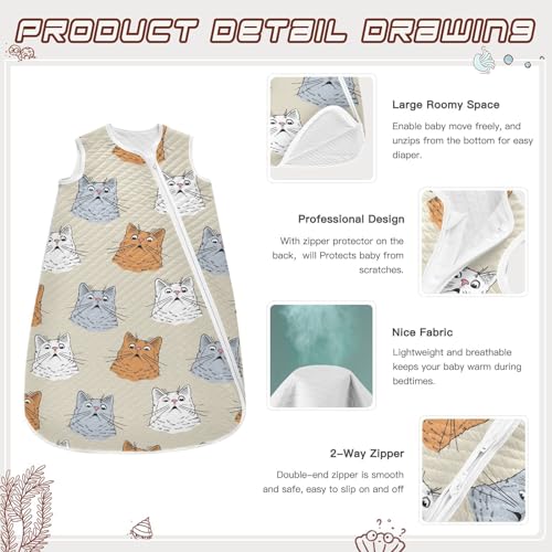 Image of vvfelixl Bright Funny Dinosaurs Baby Sleeping Bag Sleep Sack,Baby Wearable Blanket Sleep Suit for 0-6 Months