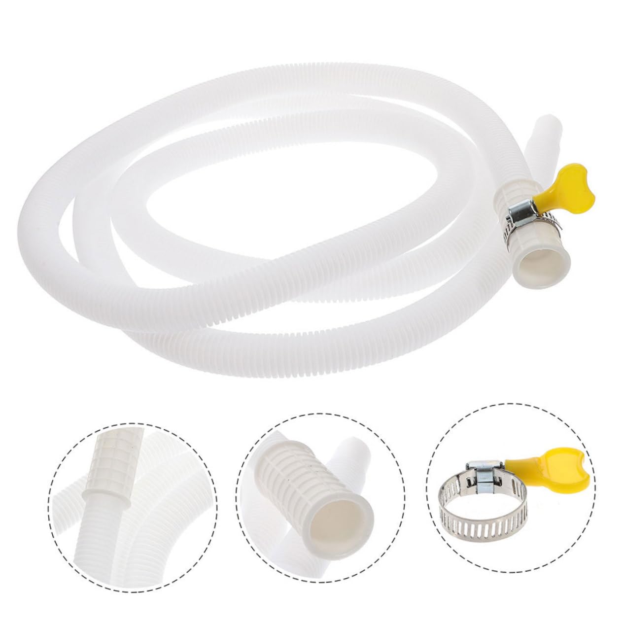 Mobestech Tubo Flessibile Bianco Condizionatore per Scarico Condensa Materiale Pe con Fascette Resistente ai Raggi Solari, Tubo Allungabile per Condizionatore Portatile
