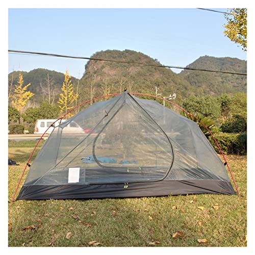 Tente 2 personnes 20D en silicone ultralégère noire avec arceaux alu pour randonnée