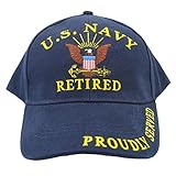 Eagle Emblems Men's U.S. Navy Retired Hat