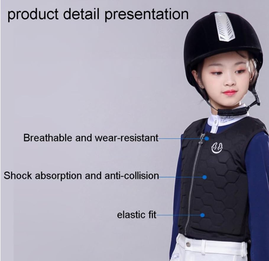 Luminexia Chaleco Protector de equitación,Chaleco Ecuestre Acolchado de EVA,Chaleco Protector Ecuestre,Chaleco de Seguridad para Montar a Caballo,cómodo y Ligero（Varios tamaños Disponibles）