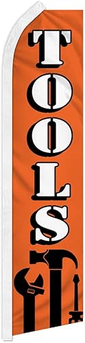 Bandera publicitaria de Swooper Tools (naranja) - Perfecto para tiendas de rendimiento, mecánica, reparación de automóviles, tiendas de tuning,