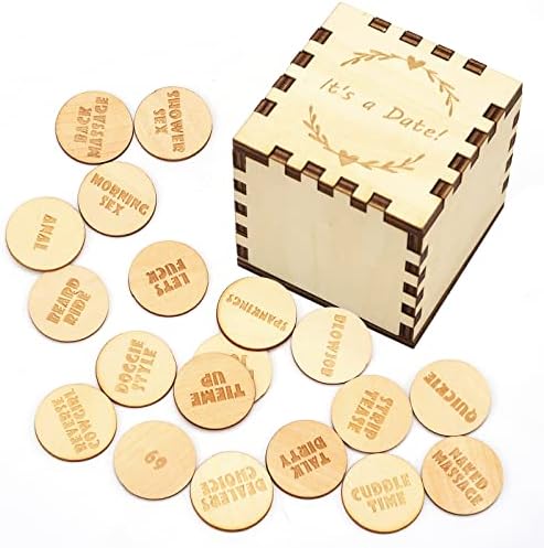 Date Night Activity Tokens, Funny Tokens 20 Couples Games Date Night Ideas Date Night Games Funny Wooden Couples Date Night Activity Token for Couples (Circle 3)--DIY Box By Yourself
