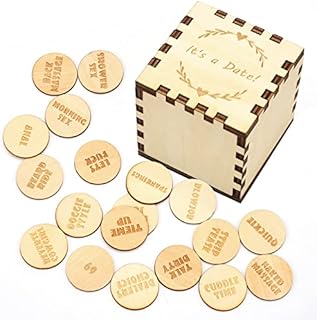 Date Night Activity Tokens, Funny Tokens 20 Couples Games Date Night Ideas Date Night Games Funny Wooden Couples Date Night Activity Token for Couples (Circle 3)--DIY Box By Yourself