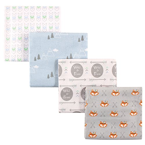 Luvable Friends Unisex Baby Cotton Flannel Receiving Blankets, Wild Free, One Size