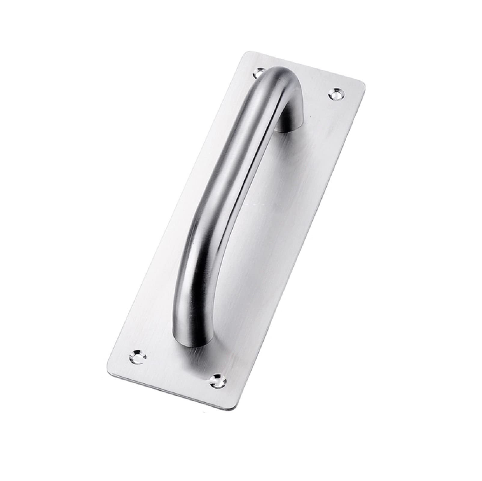 Manija de puerta de acero inoxidable con letrero bilingüe de empuje