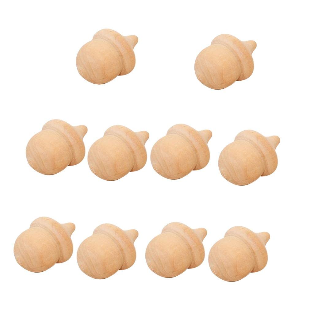 CALANDIS® 10x Unfinished Wooden Peg Doll Bodies Shape DIY Paint Arts Crafts 05 Acorn-image-39