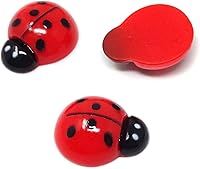 Vista 3 de Honbay 50 cuentas de resina de mariquitas con parte trasera plana, lindos dijes de limo de animales, cabujones de resina para accesorios