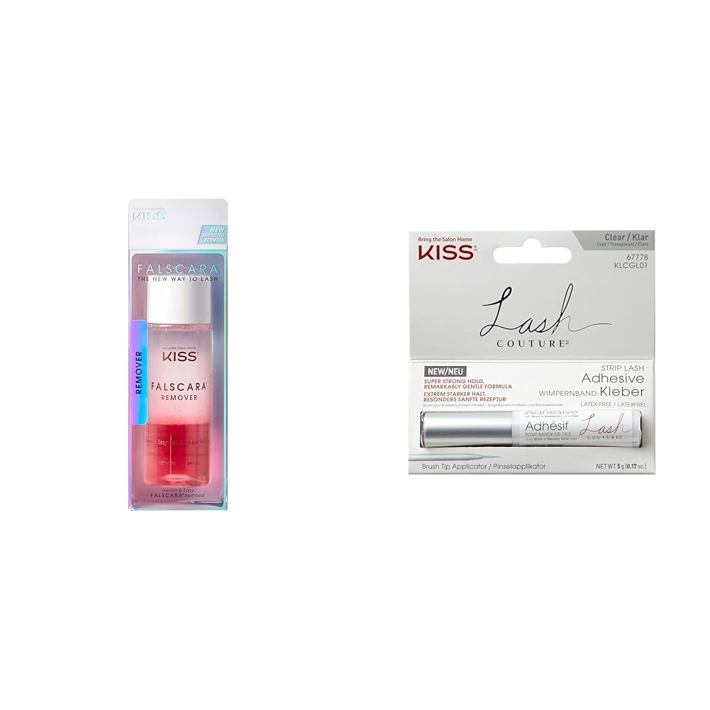 KISS Falscara Remover for Lash Adhesive, Makeup, and False Eyelash Wisps, Rosewater Infused Gentle Nourishing Formula, Includes 1 Bottle of Lash Remover, Net Wt. 50 ml (1.69 fl. oz.)
