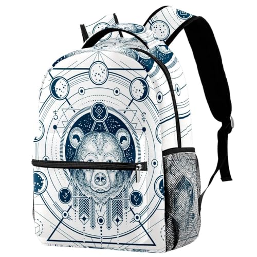 Sac à dos d'école ours constellation multicolore pour ados et filles