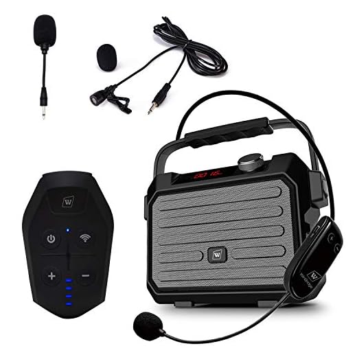 Wireless PA System with Wireless Headset Microphone Lavalier Lapel Microphone Transmitter, 30W 3600mah Wireless Voice Amplifier Portable Rechargeable Bluetooth Loudspeaker Speaker for Teachers etc