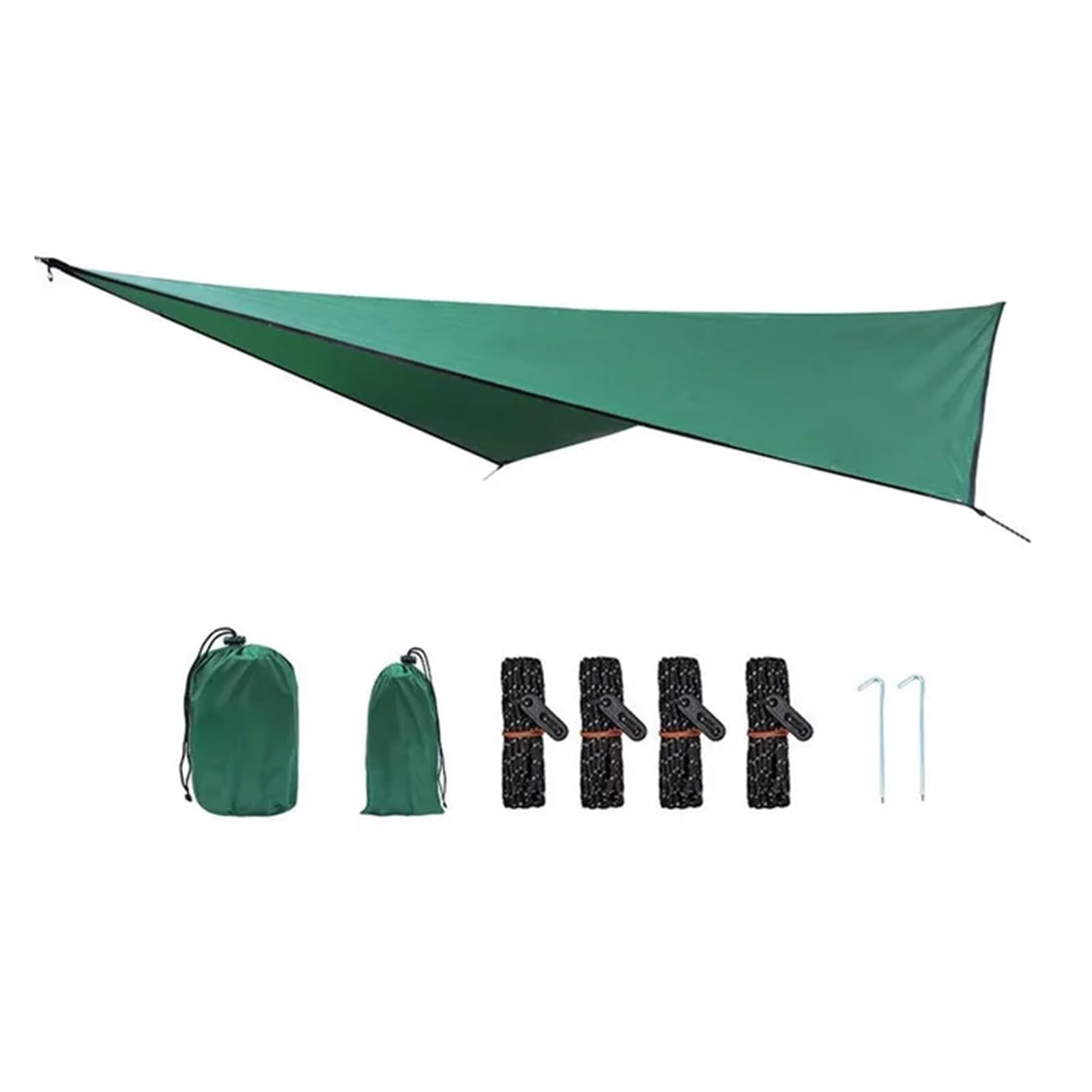 Tent tarp Waterproof Tarp Tent Shade Outdoor Camping Hammock Rain Fly Garden Awning Canopy Sunshade Ultralight 350x280cm(Green)