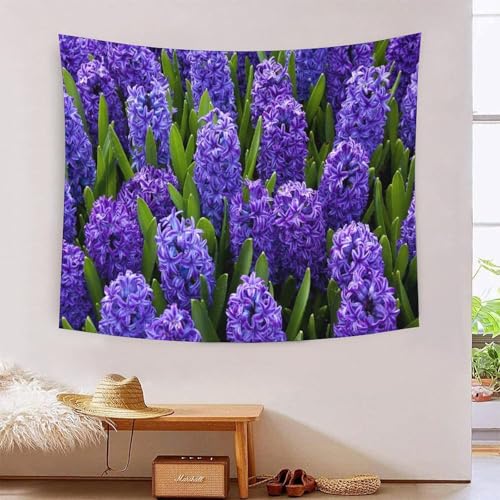 Tapisserie Grand Format 3D Jacinthe MJFCoin Tissu Mural pour Cacher un Mur Abîmé 180x230