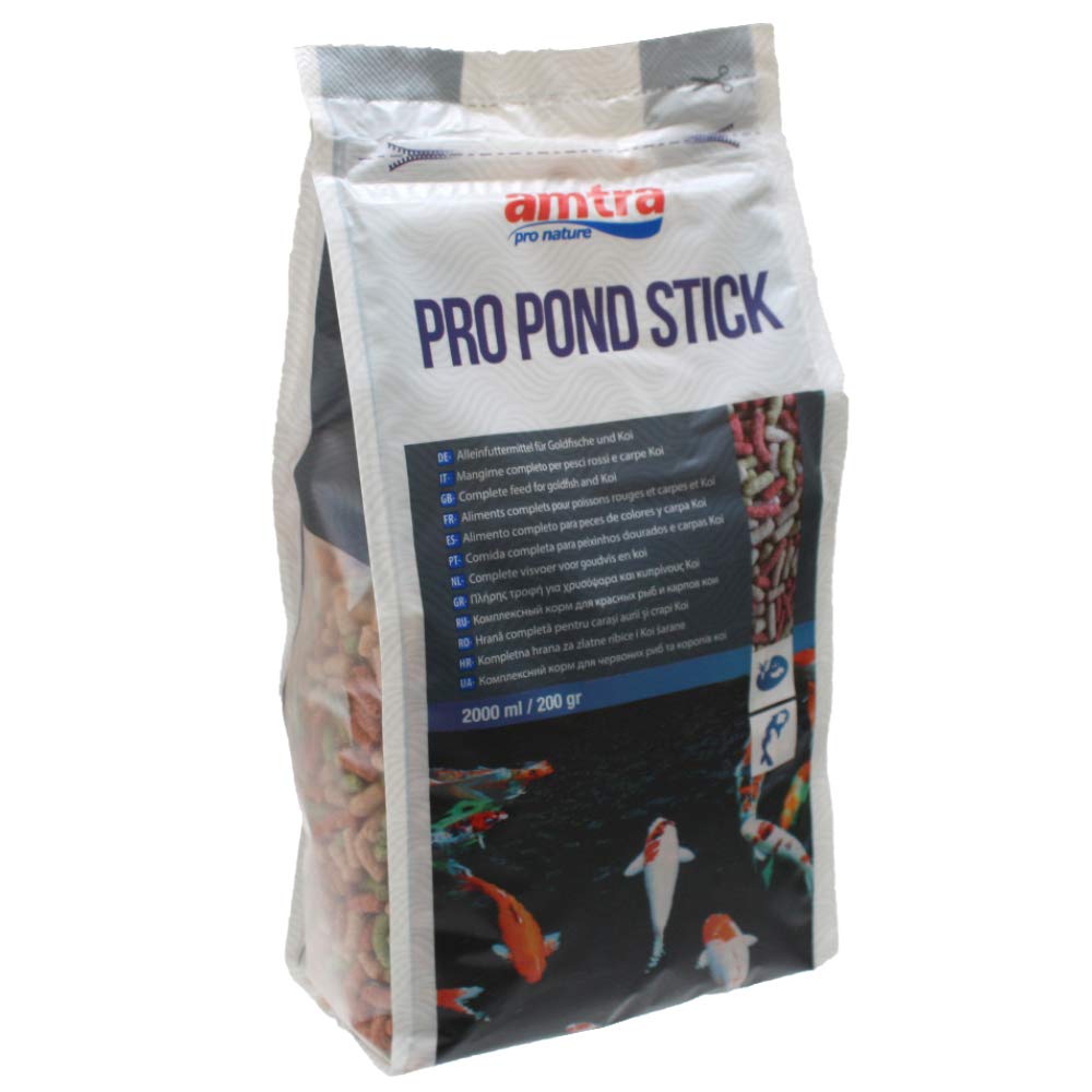 Amtra Pro Pod Stick - Alimento Completo Para Carpas Koi, Goldfish De Acuario Y Estanques Ornamentales, En Sticks Flotantes De 12-14 Mm, 2 Litros