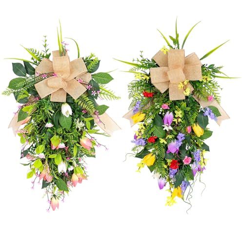 Couronne de fleurs artificielles pour un décor de mariage champêtre