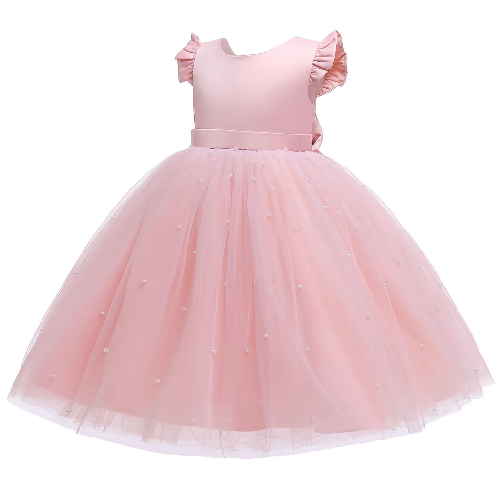 Flor Niña Vestido Dama de Honor Tul Bowknot Formal Noche Comunión