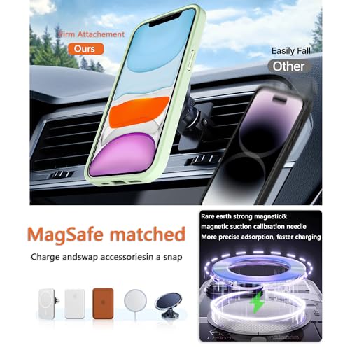 Image of Magnetic iPhone 11 case,Compatible with Magsafe, Military-Grade Protection,Slim Translucent Matte Shockproof with Anti-Scratch Anti-Fingerprint Phone Cover (Matcha Green, iPhone 11)