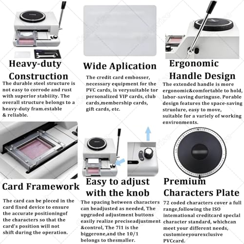 Máquina de estampado manual de metal con 72 caracteres y 30 etiquetas de aluminio incluidas 6