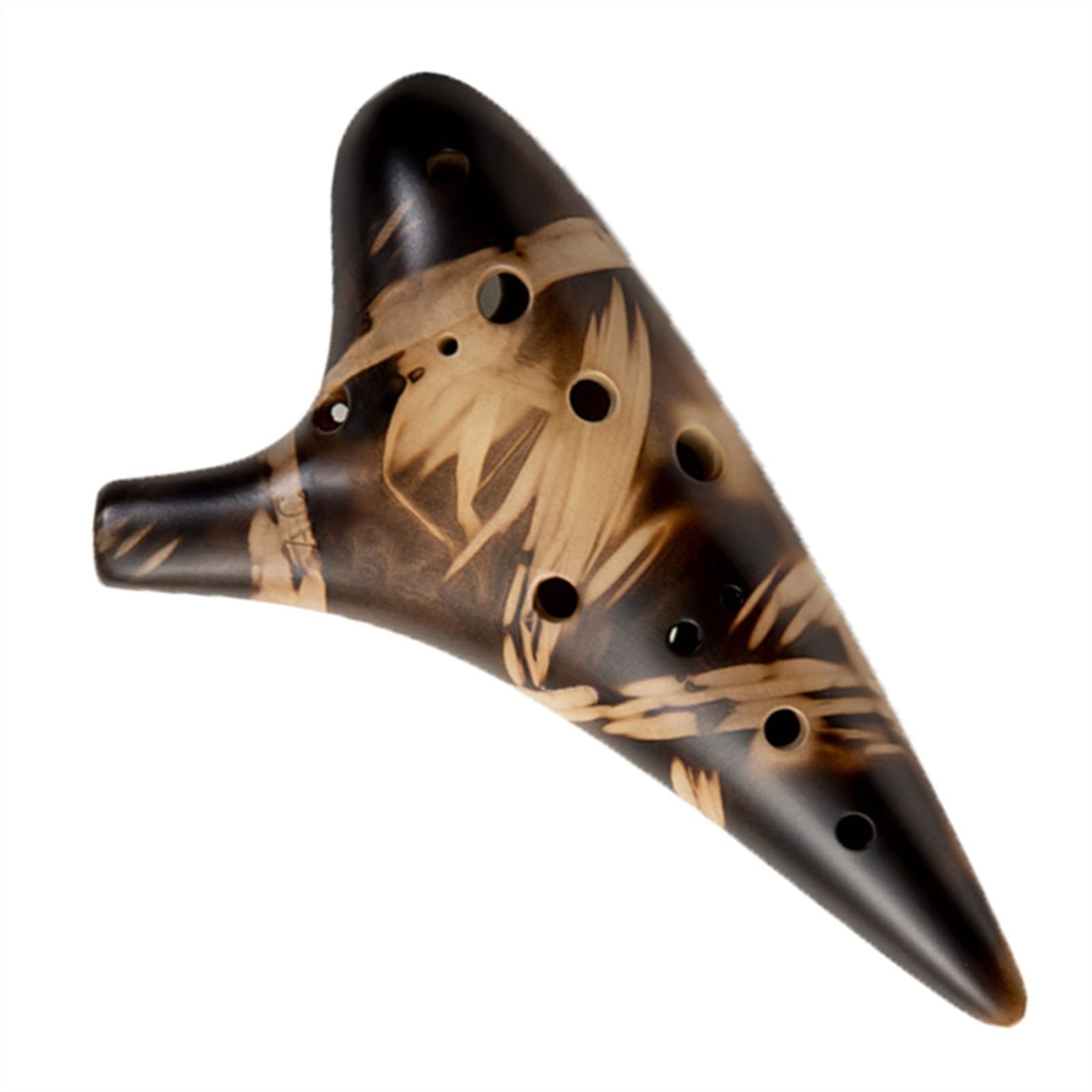 TSTS Professionelle Geräucherte Keramik-Okarina 12-Loch-Alt-C-Klappe (AC) Für Anfänger 12-Loch-Okarina Mit Schlaufe Anfänger Ocarina (Color : 02)