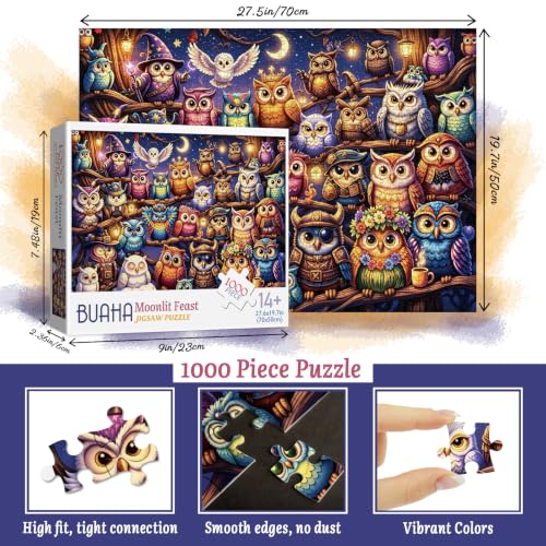 Halloween Owl Family Jigsaw Puzzles Letters on Back for Adults 1000 Pieces - image 2