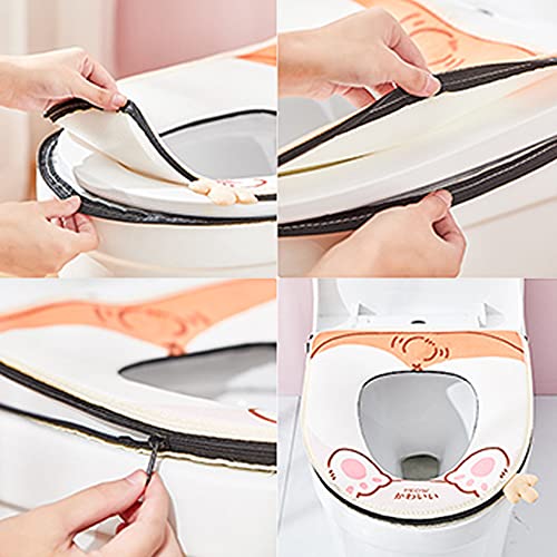 huahuajia Universal-Toilettensitzkissen Beheizbare Toilettenbrille Wc Sitzbezüge Weichen Bad Wc Kissen Wc Sitz Abdeckung Pads Waschbar Wc Abdeckung Sitz orange – Bild 6