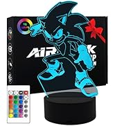 AIRUEEK Sonic Hedgehog Spielzeug 3D nachtlicht -16 Farbvariationen LED Illusion Lampe Schlafzimme...