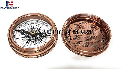 Brújula de bolsillo NauticalMart en latón con acabado cobre miniatura 2