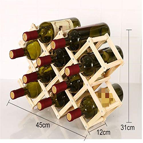 Soporte para botellas de vino de madera 45x12x31 cm miniatura 2
