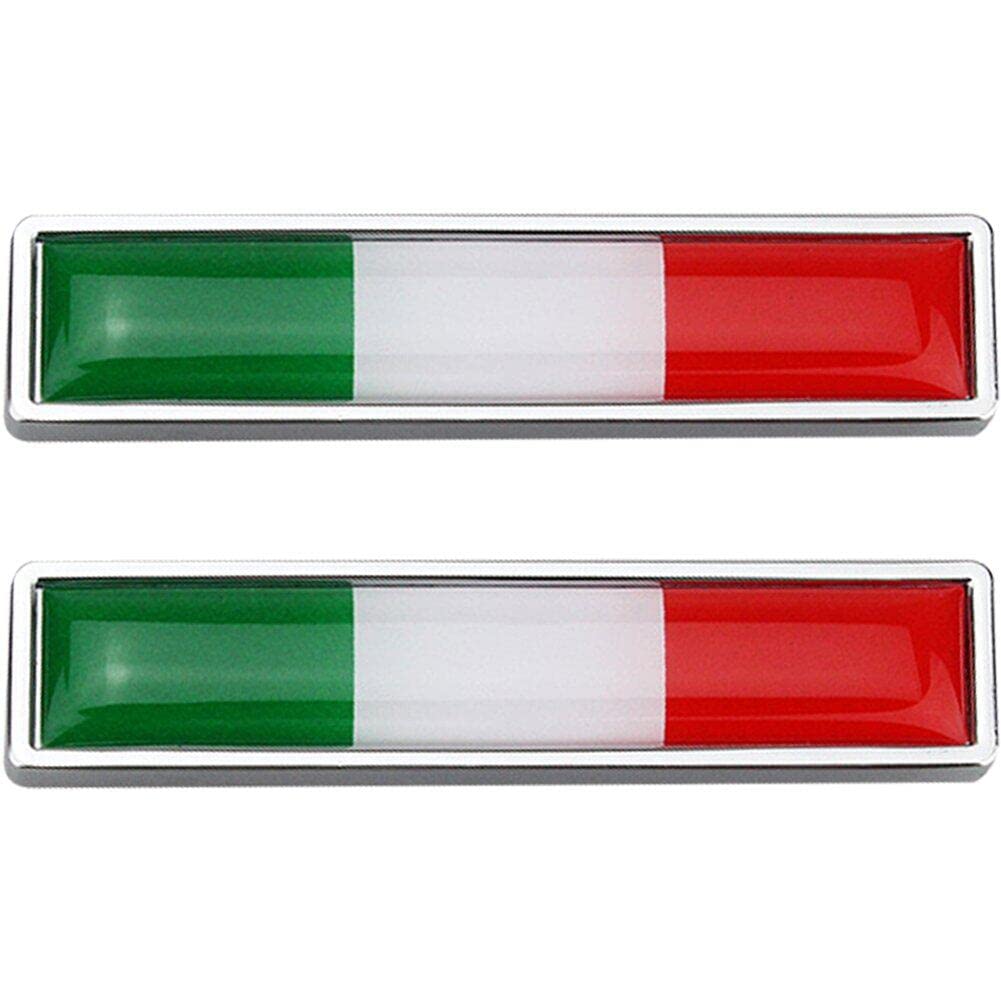 Sanfly Style2 Italy Flag Car Sticker Decals 2Pcs 3D Aluminum Body Stickers Car Motorcycle Decor Stickers Patriotic Car Stickers Car Styling Accessories