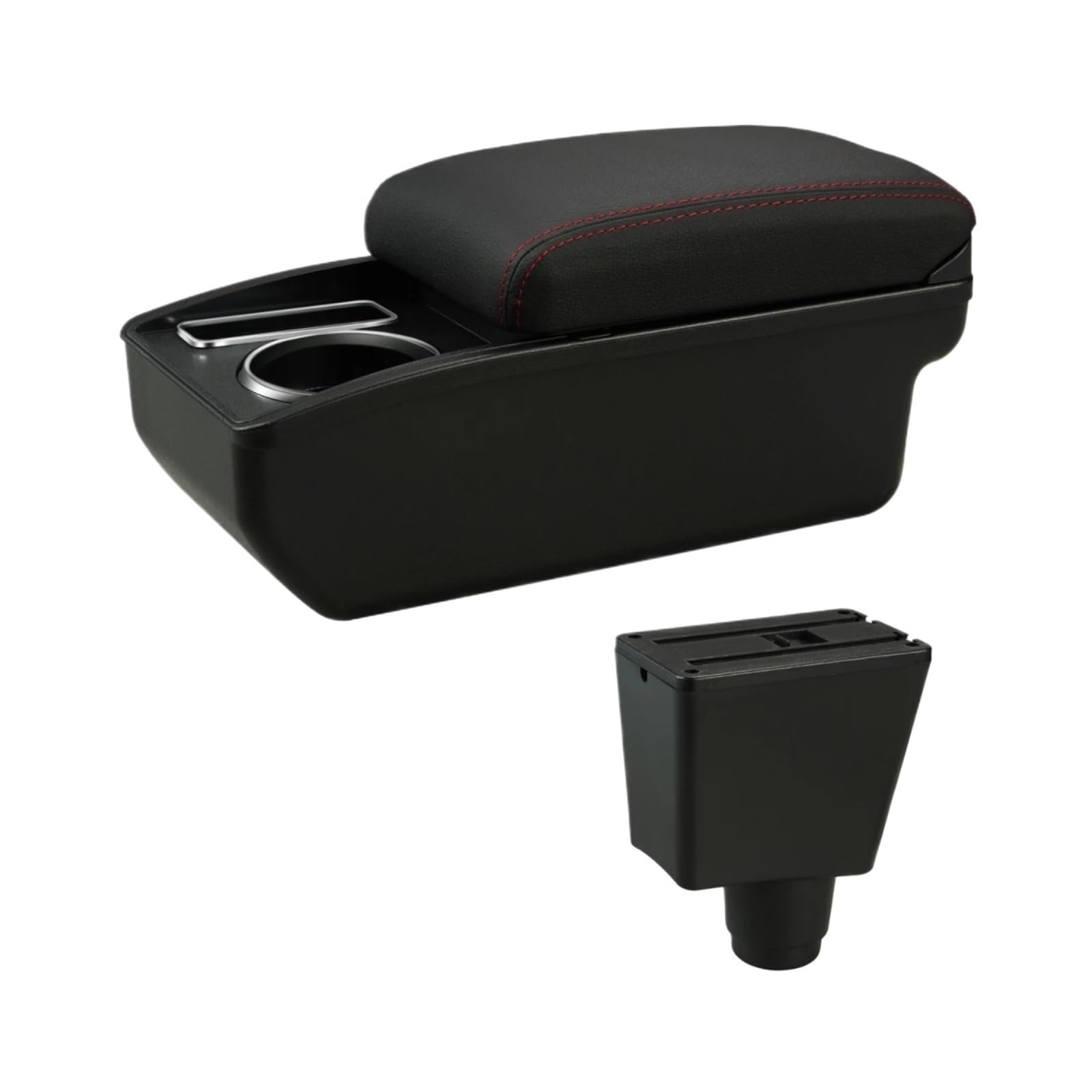 UMDJJU For Logan 2 For Sandero For Dacia Armrest Dokker Car Box Storage Interior Retrofit Accessories Car Centre Console Armrest Box(A1 Red Line No USB)