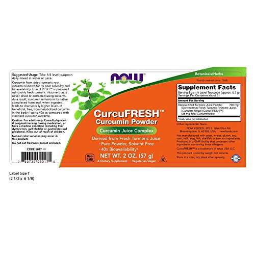 Curcufresh Powder Biotiva 40x + Concentrada (57g) Now Foods