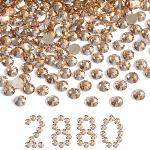 Image of Beadsland Flat Back Crystal Rhinestones Bulk, Golden Shadow, SS30, 2880pcs