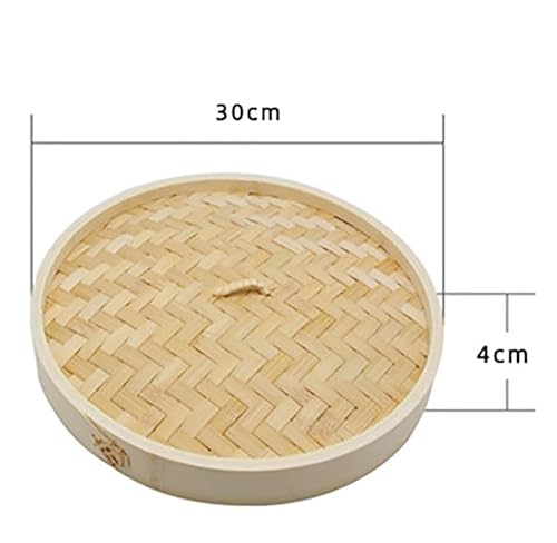 ANSNOW Bamboo Steamer, Two Tier Baskets with Lid - Steamer Basket Rice Cooker Bamboo Steamer Cooker Pot-Traditional Oriental Style-for Dumplings, Rice, Dim Sum, Vegetables, Fish and Meat/2 Layers + - Image 3