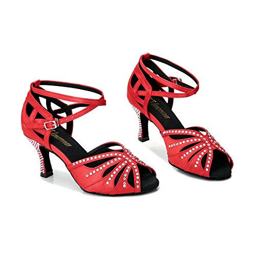 Image of TTdancewear Women Rhinestone Ballroom Dance Shoes Latin Salsa Performance Dance Shoes